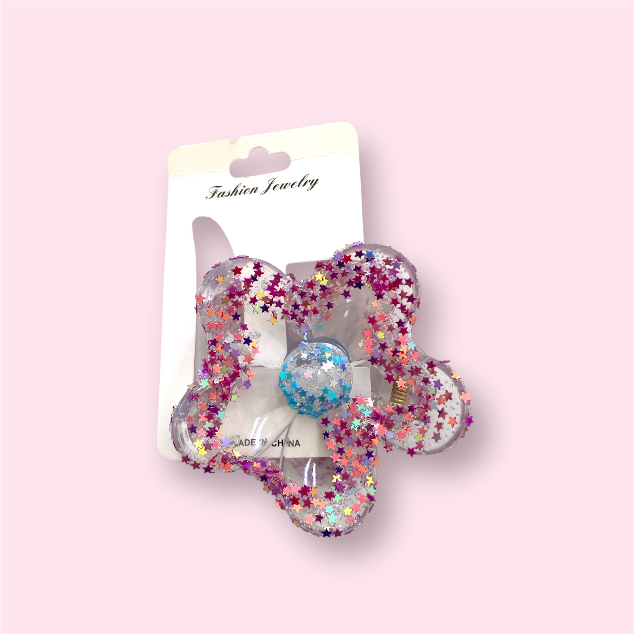 Glittery Transparent Hair Clips