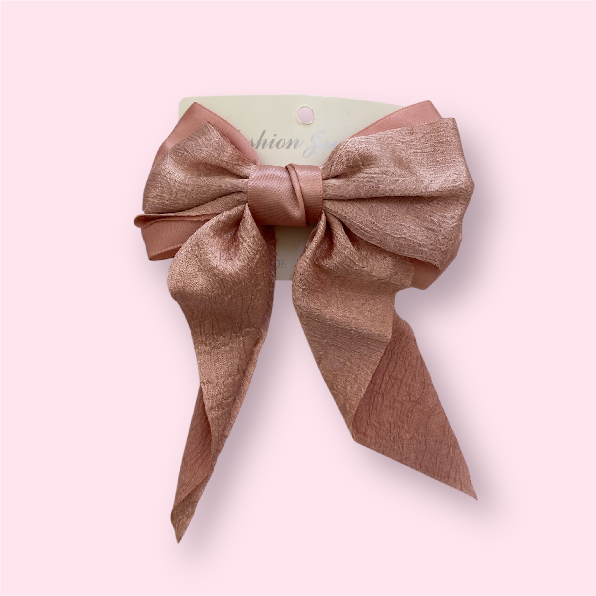 Dusty Rose Bow Clips