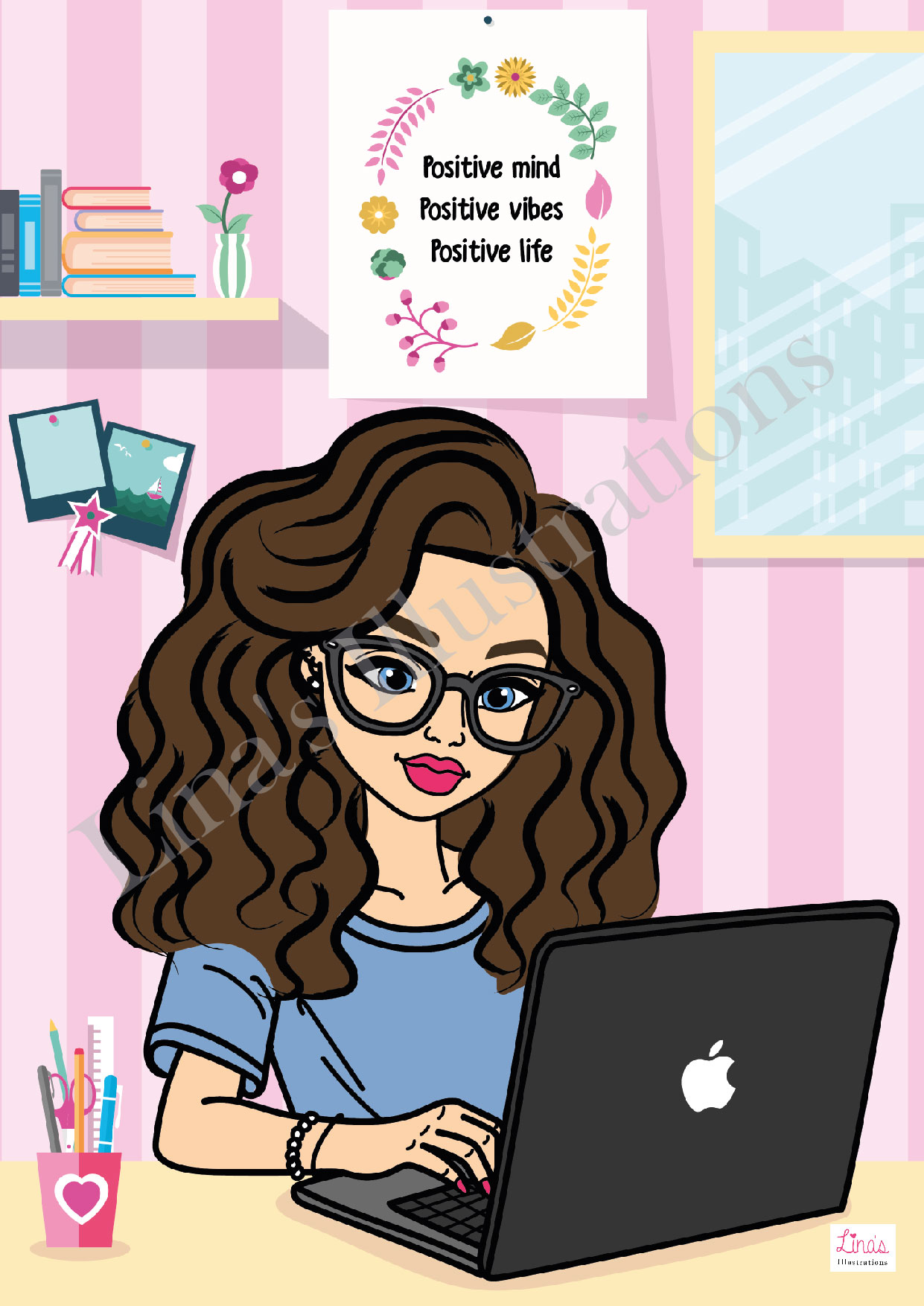 "Working Girl" Digital Art