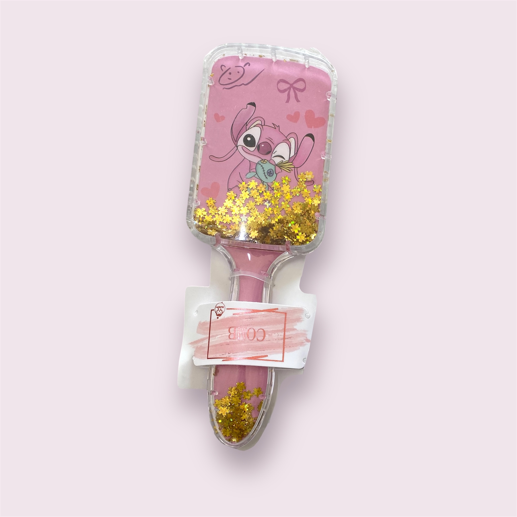 Stitch Gold & Pink Hairbrush
