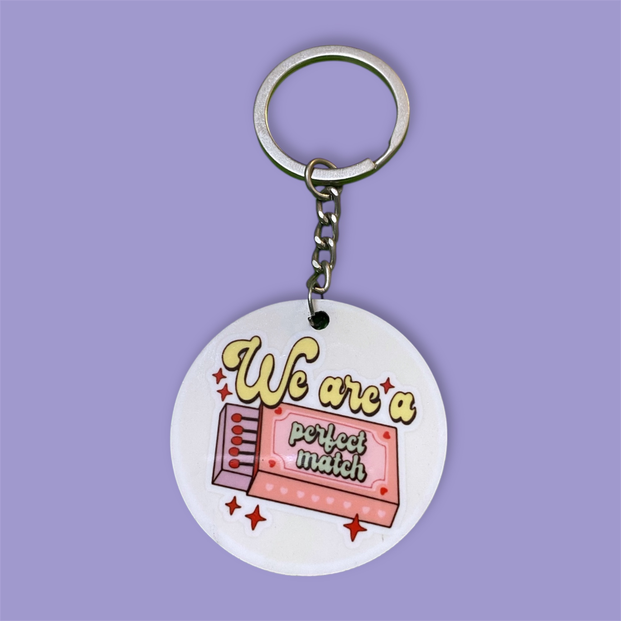 "We are A Perfect Match" Keychain