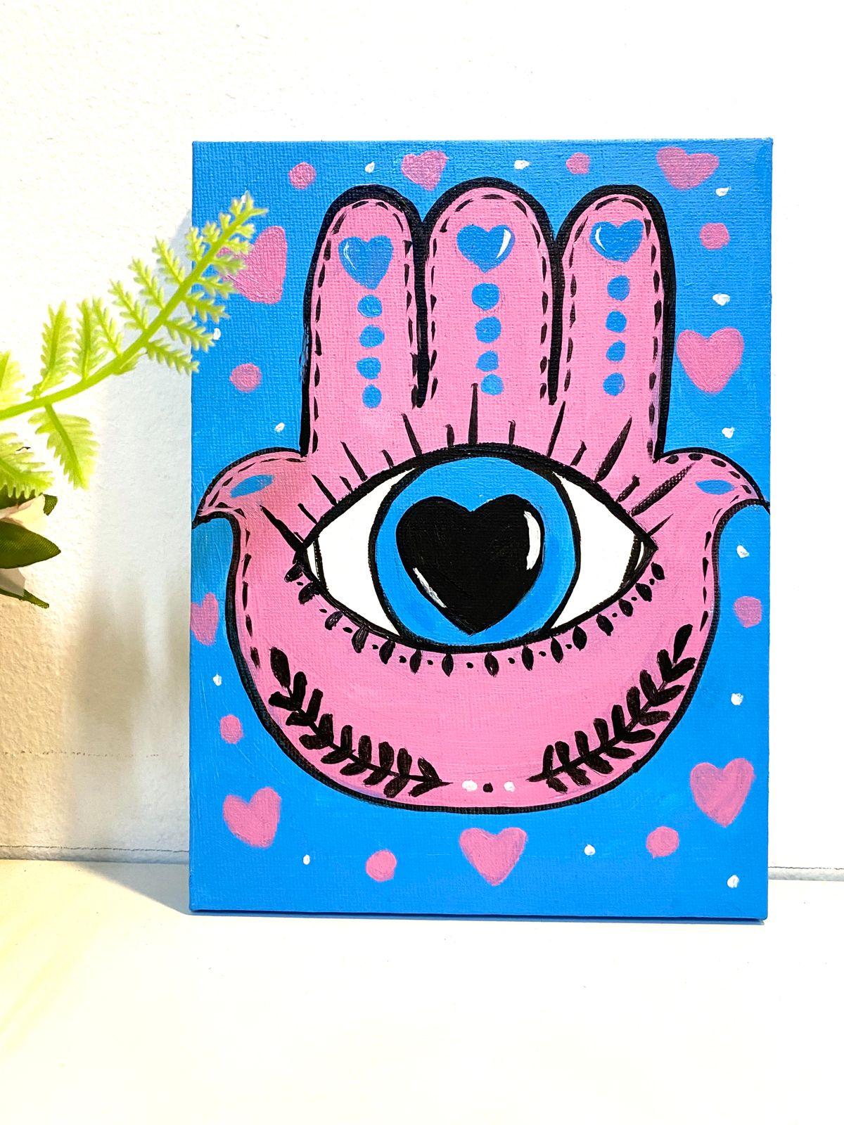 Evil Eye Painted Canvas