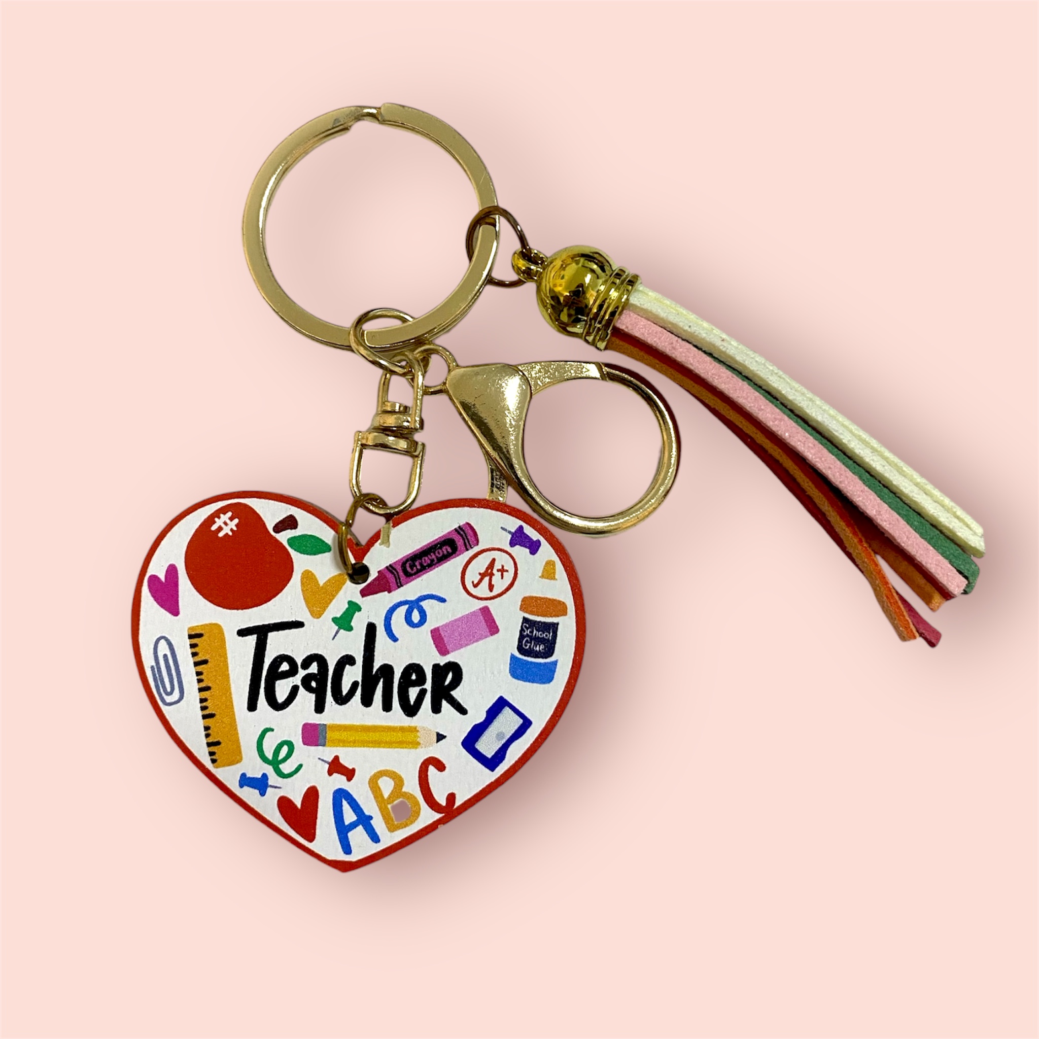 Teacher Heart Keychain