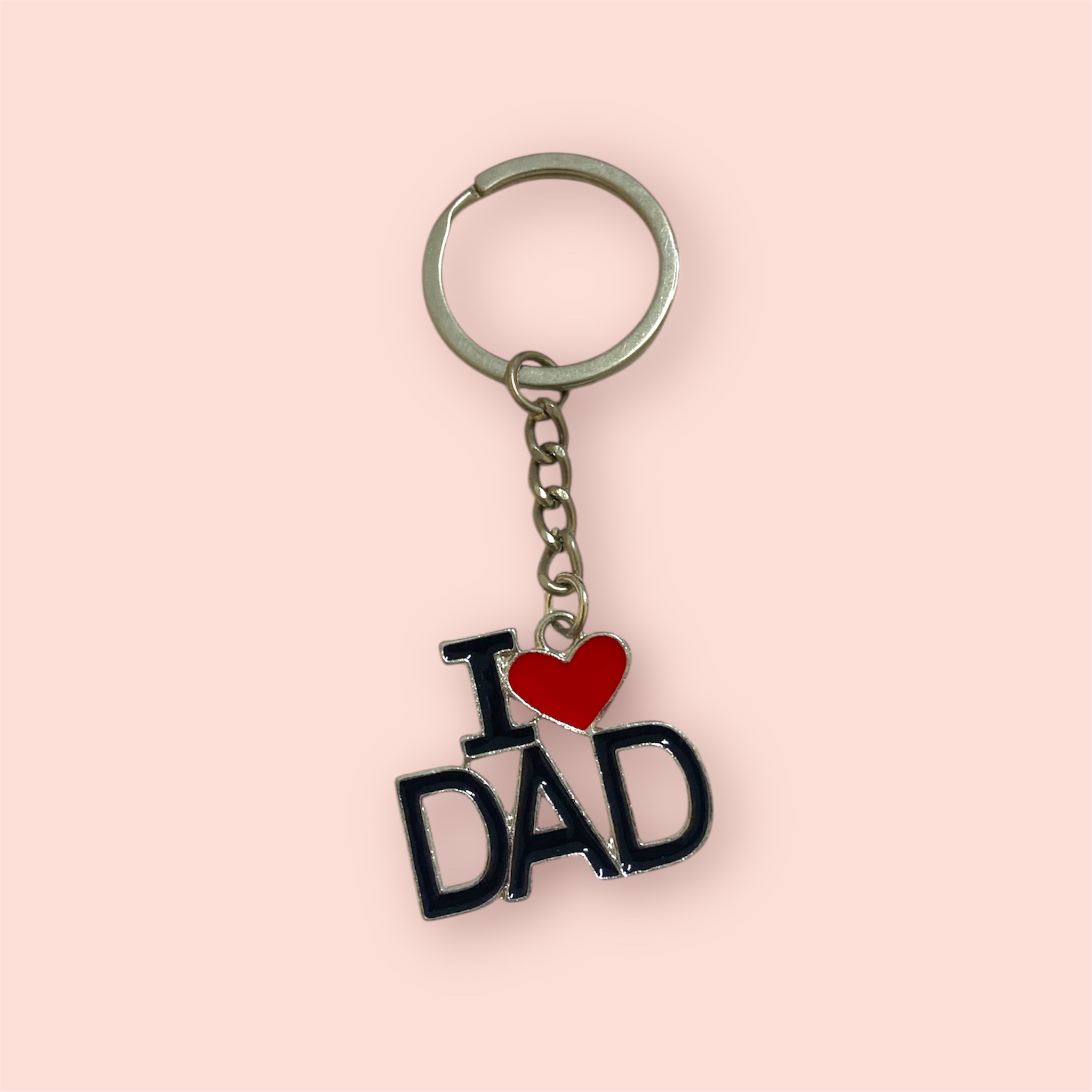 "I love Dad" Black and red Keychain
